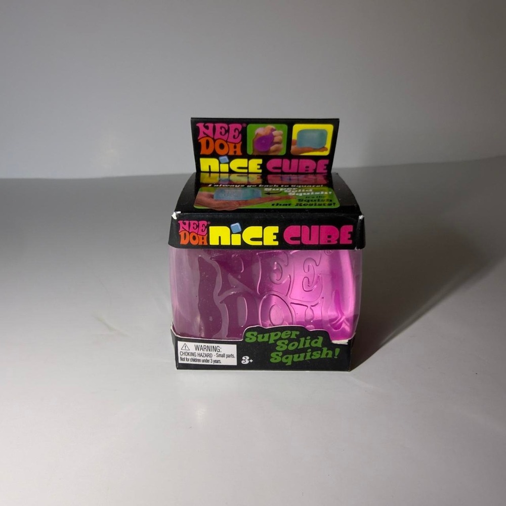 NeeDoh Nice Cube Super Solid Squish Fidget Toy Pink
